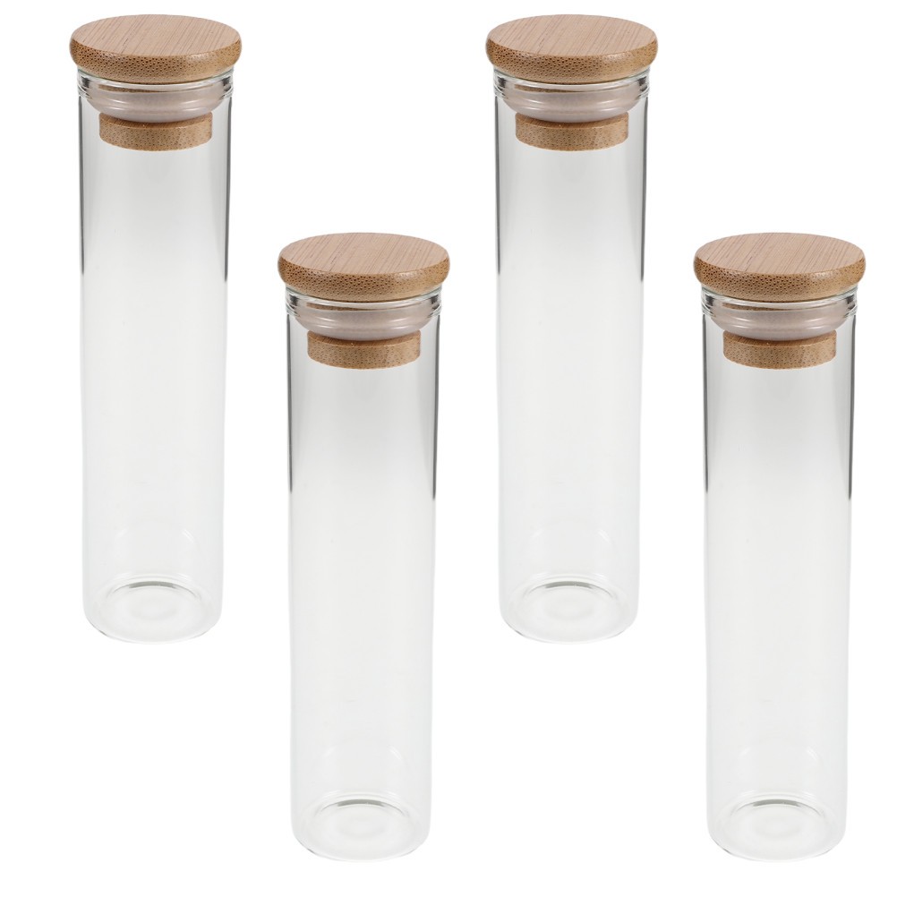 4Pcs Reusable Glass Memorial Jars for Cat Whisker Keepsake Clear Storage Box