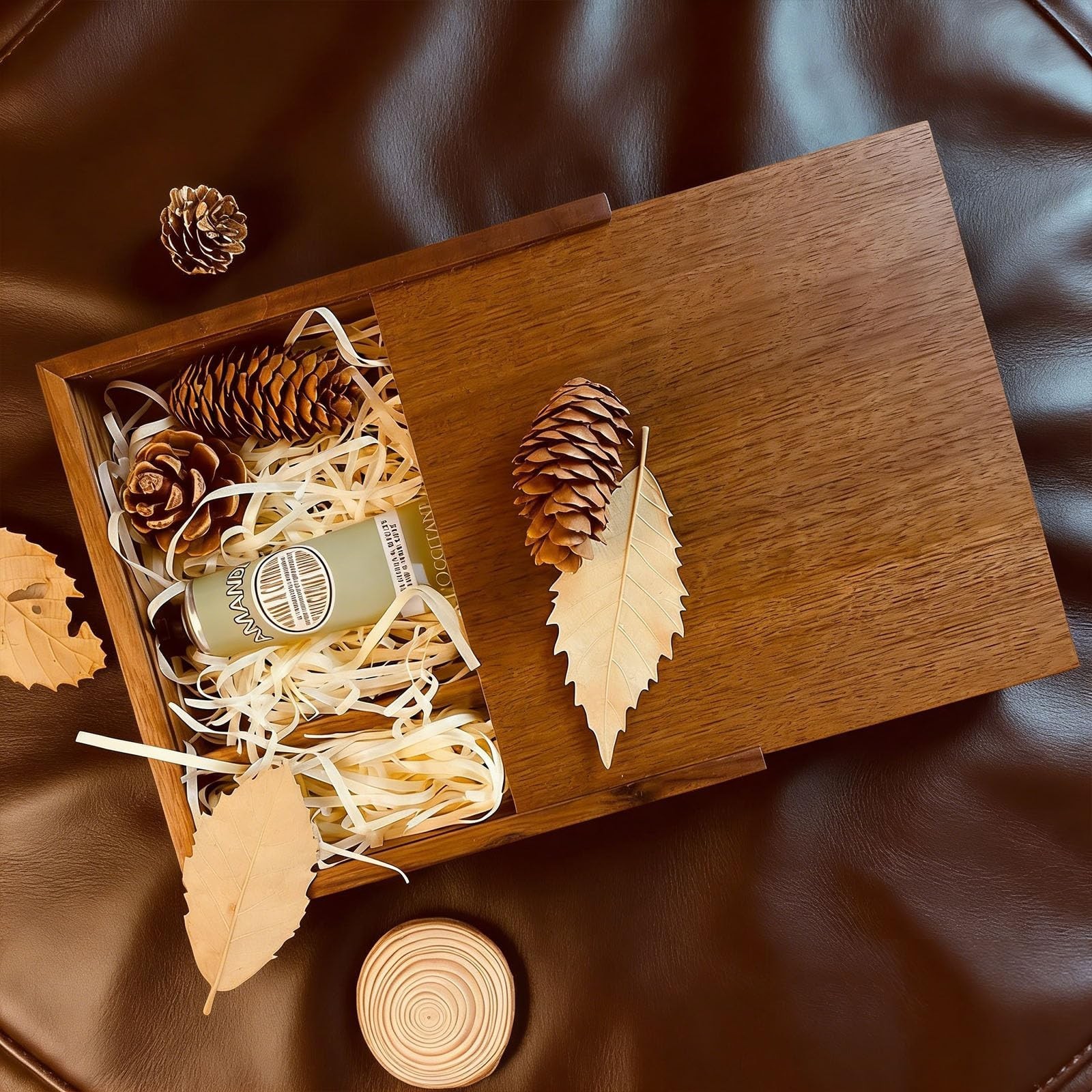Walnut Wooden 4×6 Photo Box with USB Compartment, Photography Keepsake Storag…