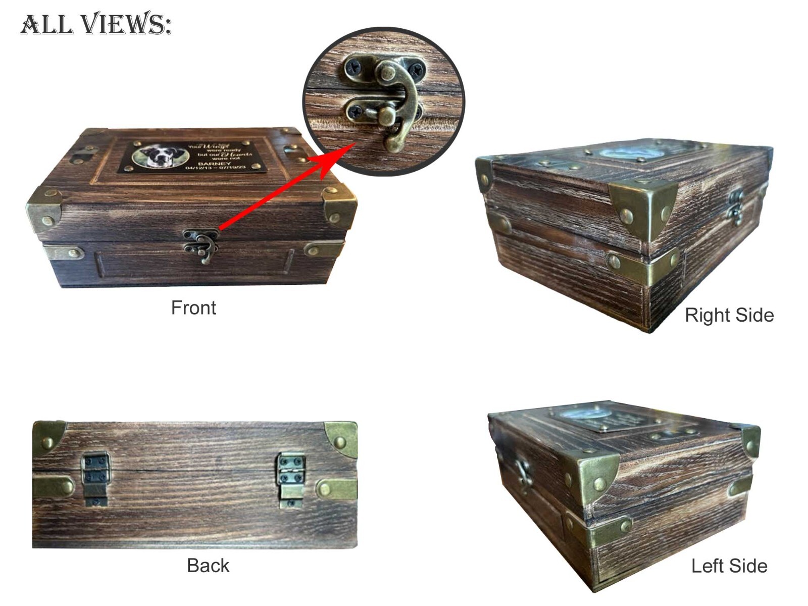 Custom Pet Urn, Engraved Photo Plate, Large or Small Pet Urn, Picture Pet Urn