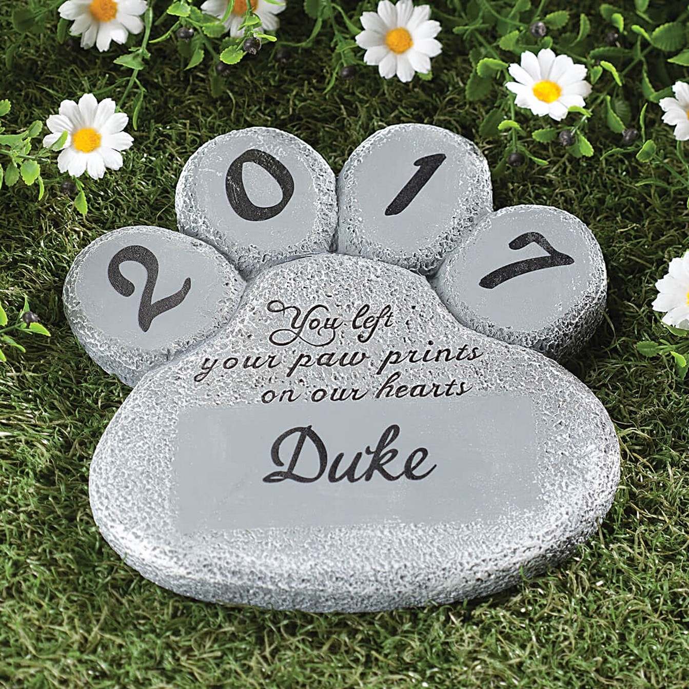 PERSONALIZED Paw Print Dog Cat Pet Memorial Grave Marker Garden Stepping Stone