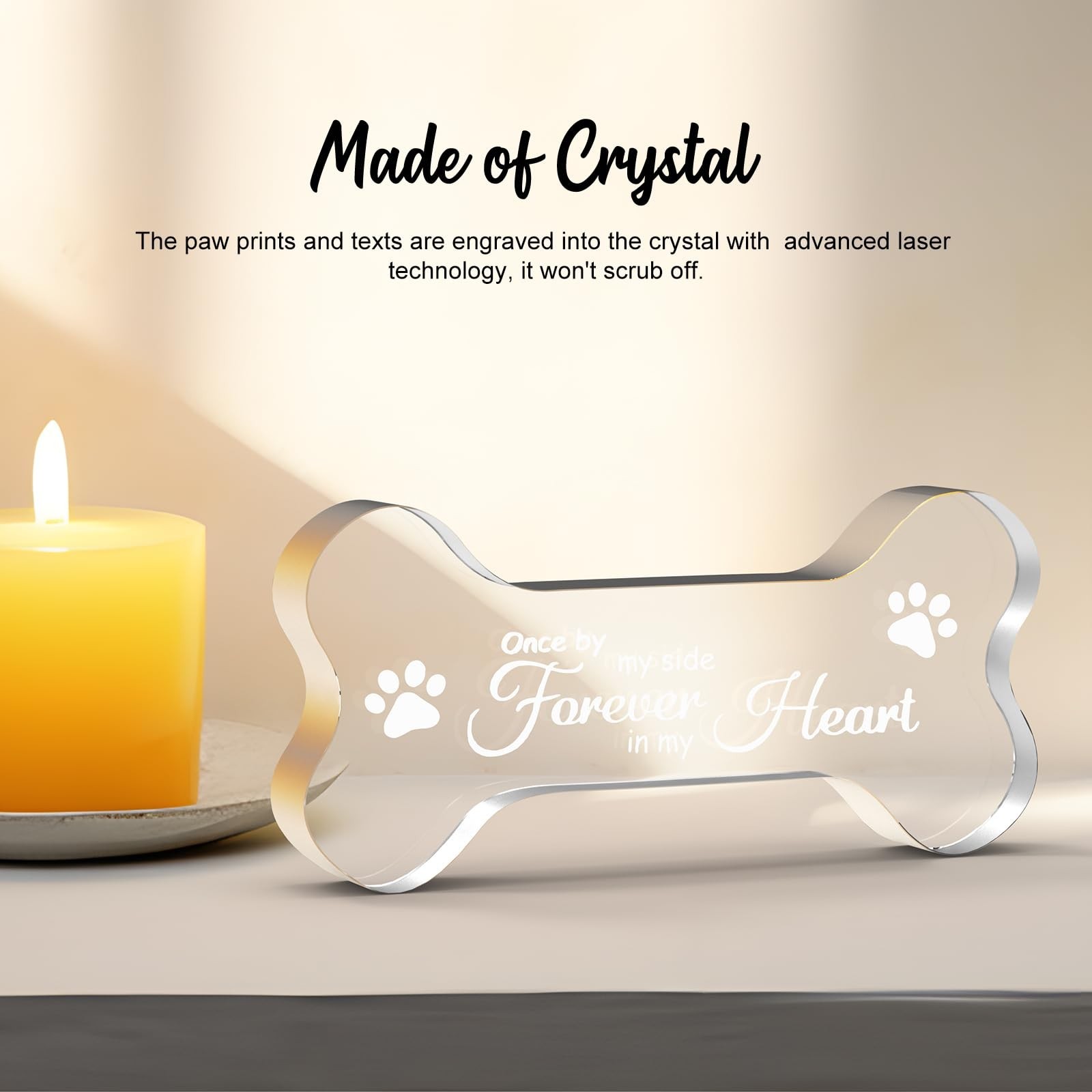 Crystal Glass Dog Memorial Gifts for Loss of Dog, Pet Memorial Gift for Dogs,…