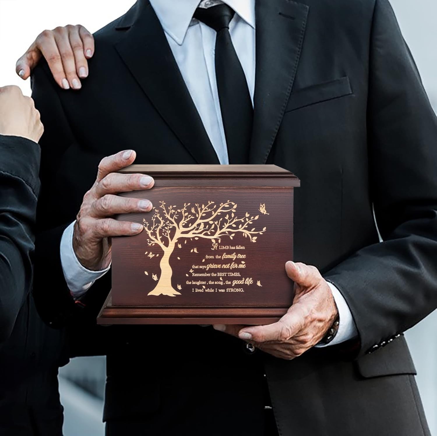 Cremation Memorial Urns for Human Ashes Adult Male Female, Wooden Urns Box an