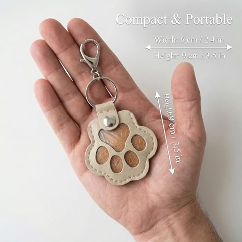 5 Pcs Dog Fur Storage Keychain Pet Paw Keepsake, Pet Memorial Gifts for Bag A