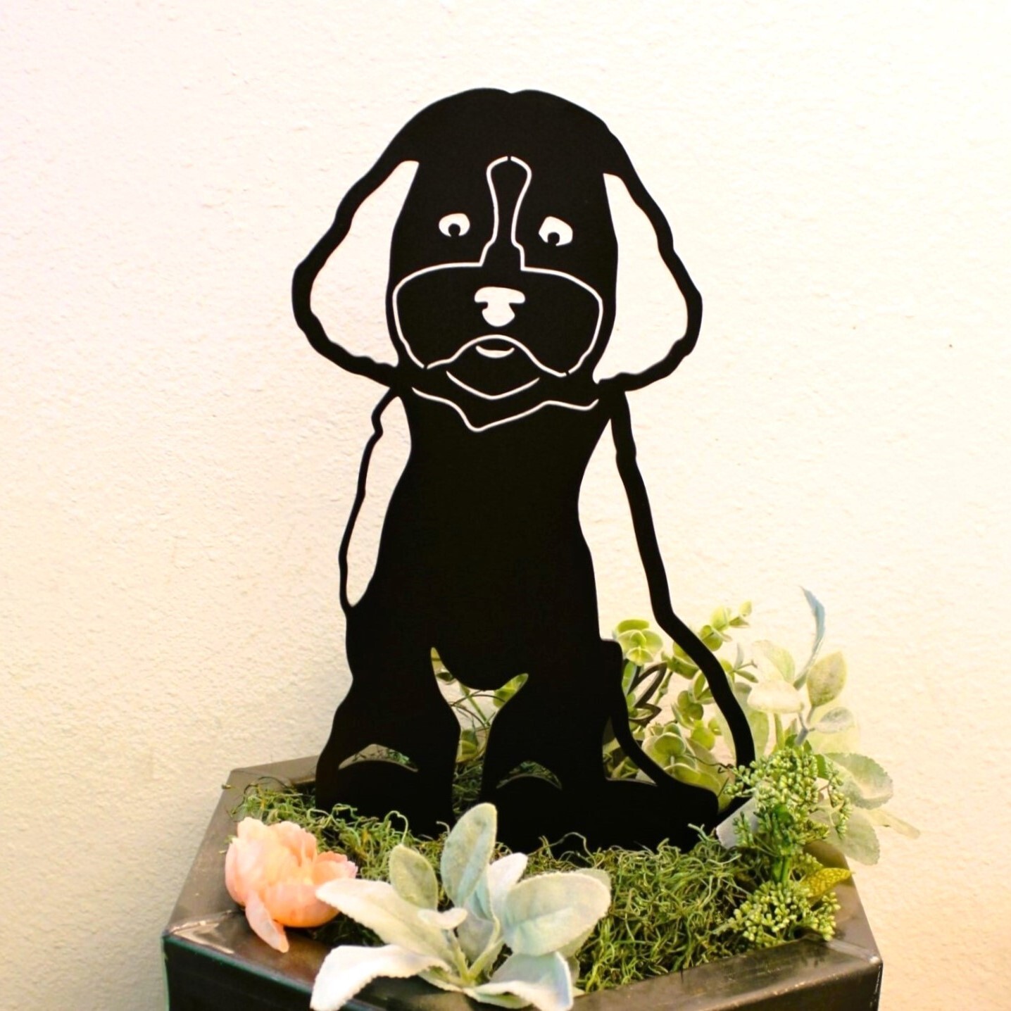 Cockapoo Black Metal Dog Silhouette