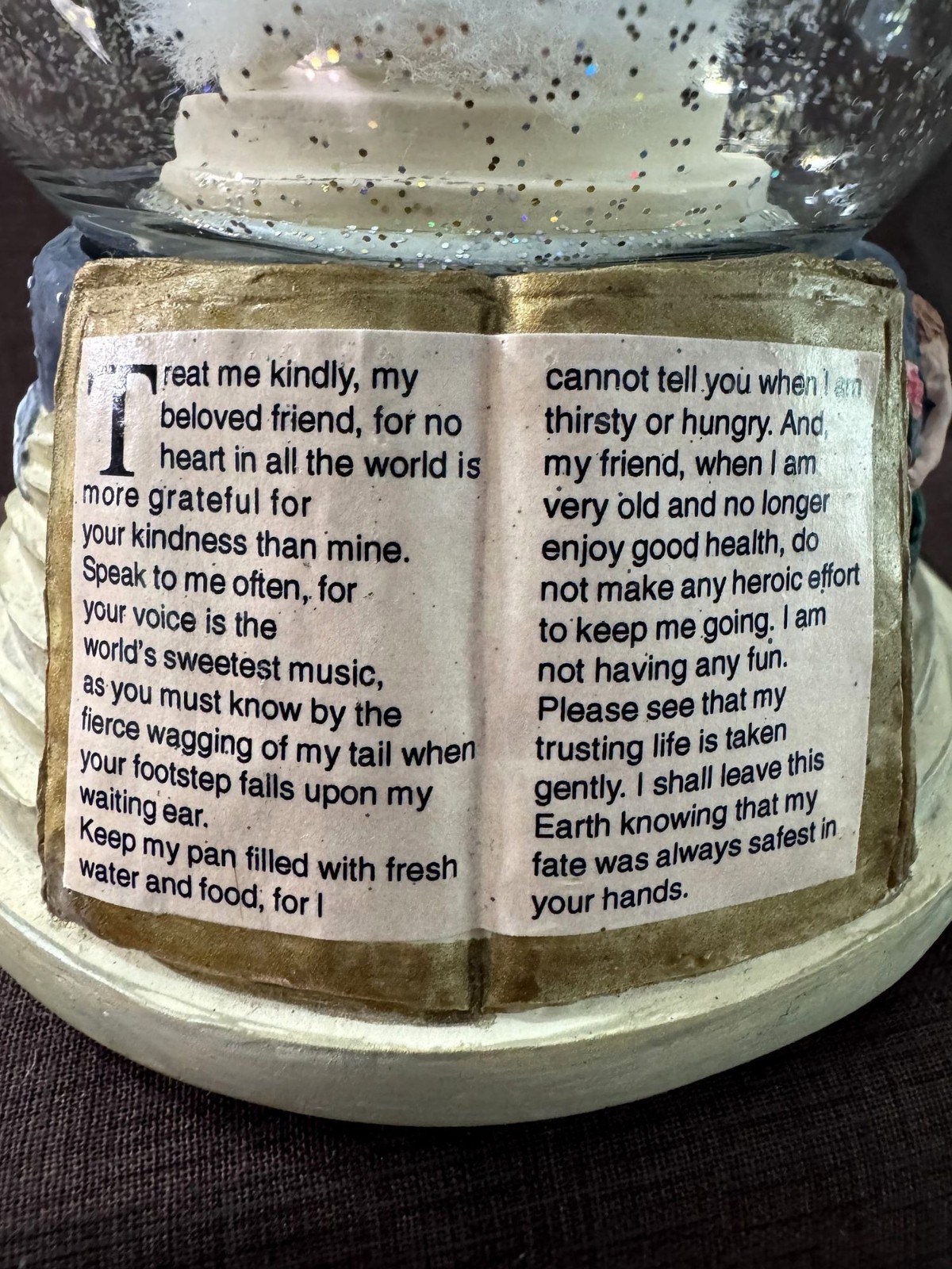 Pet Memorial Music Globe Rainbow Bridge Angel Dog Sympathy Gift