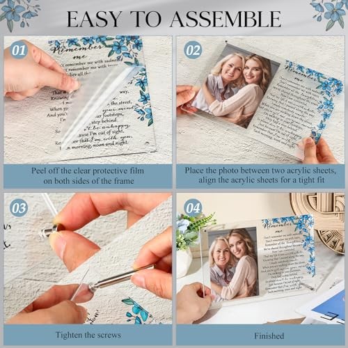 Memorial Picture Frame Sympathy Gifts for Loss of Loved One Passed Away Flower