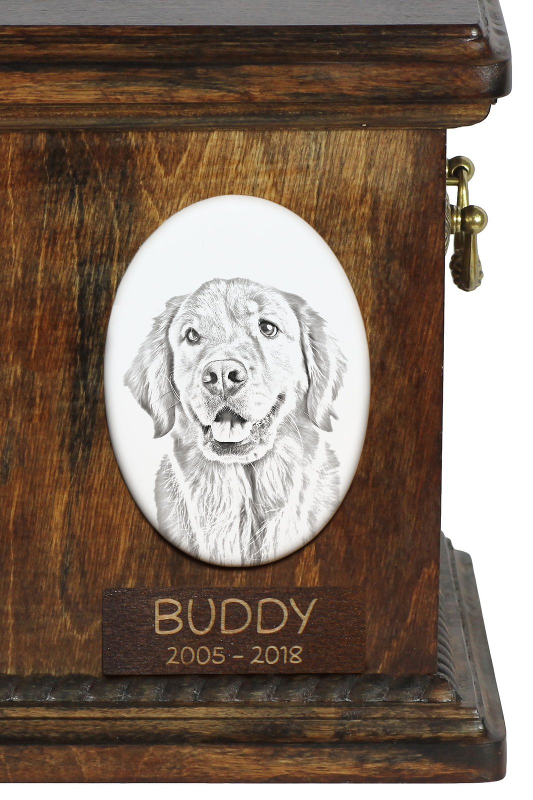 Golden Retriever Grave Plate With A Photo Of A Dog Art-Dog