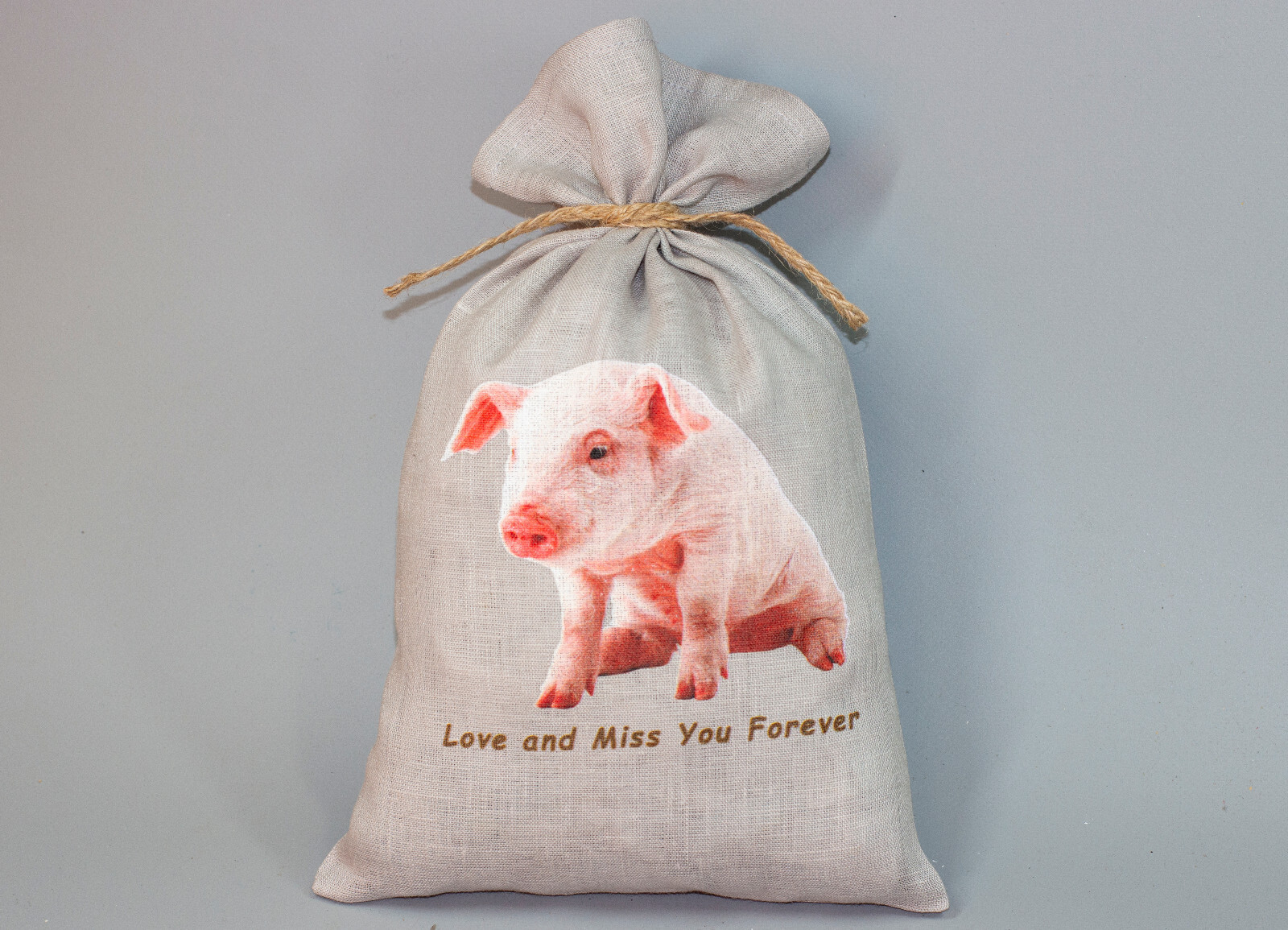 Tote Bag Pig Memorial Keepsake Decorative Fabric Pouch Ash Holder Sympathy Gifts