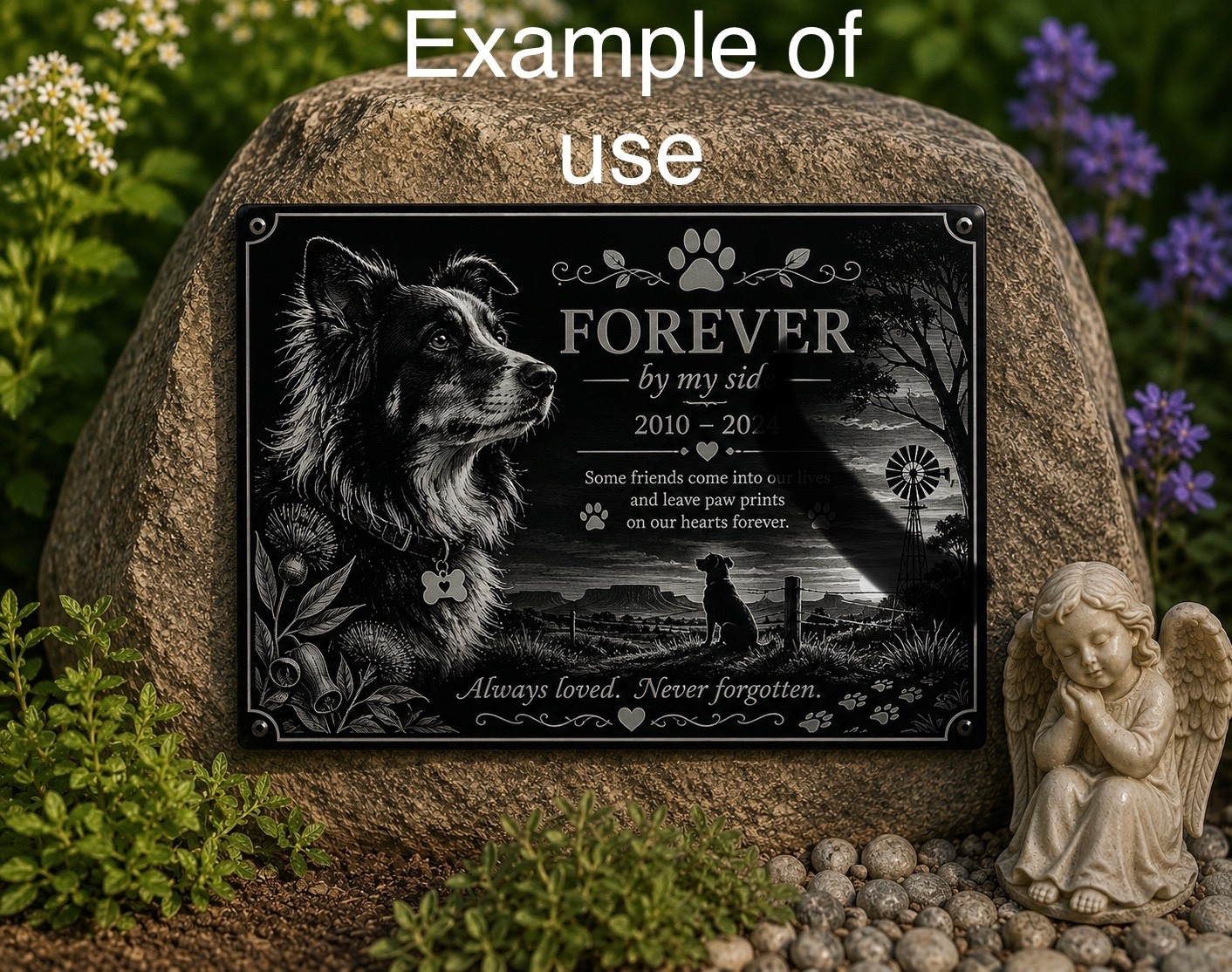 Personalised Pet Memorial Plaque Custom Photo Engraved Aluminium Dog Cat Horse