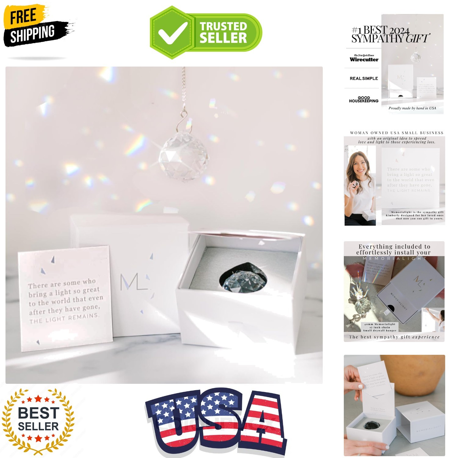 Modern Grief Gift, 40mm Crystal Ornament Rainbow Maker, Unique Memorial Gifts…
