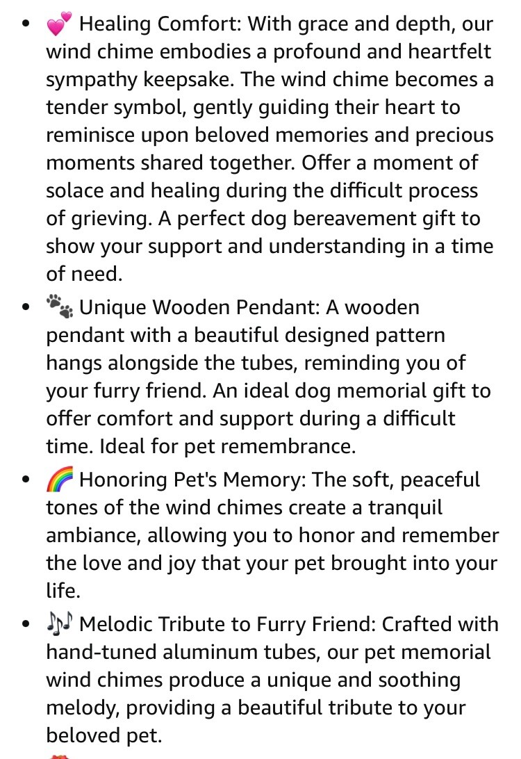 32” Pet Memorial Wind Chime