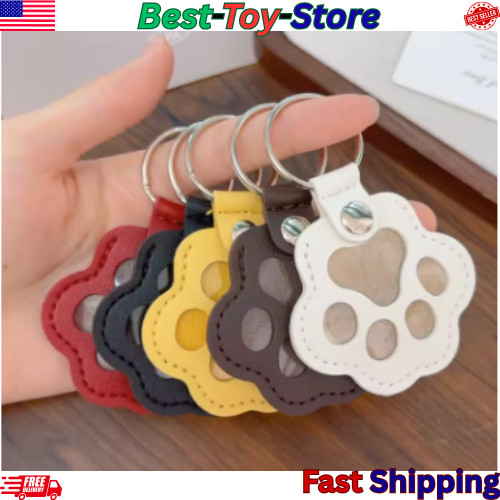 5PCs Pet hair keychain, Leather Paw Keychain with Hair Storage for Dog & Cat