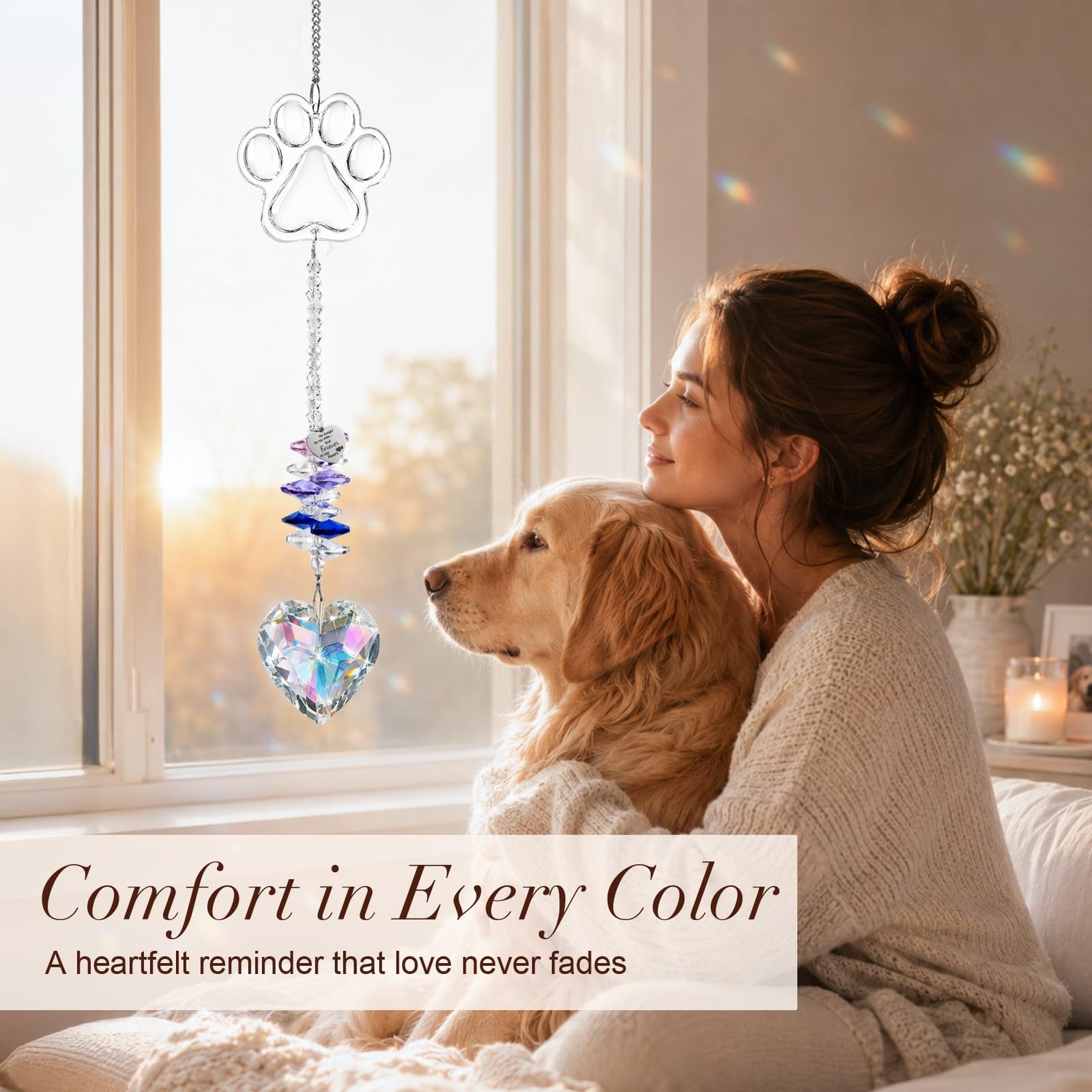 Pet Memorial Suncatcher, Dog Memorial Gifts | Loss of Dog Sympathy Gift, Cat …