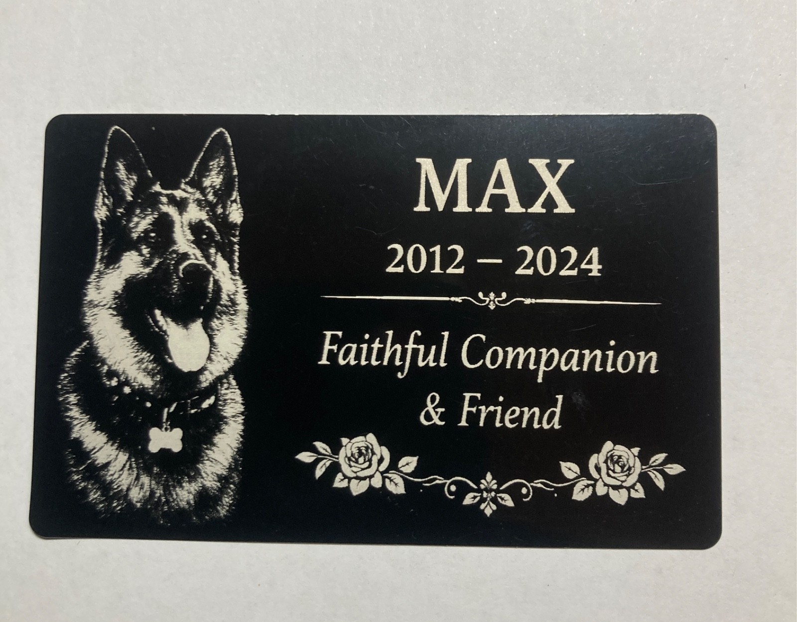 Personalised Pet Memorial Plaque Custom Photo Engraved Aluminium Dog Cat Horse