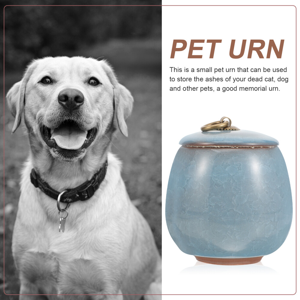 Pet Urns for Cats Blue Mini Keepsake Sympathy Ashes Storage