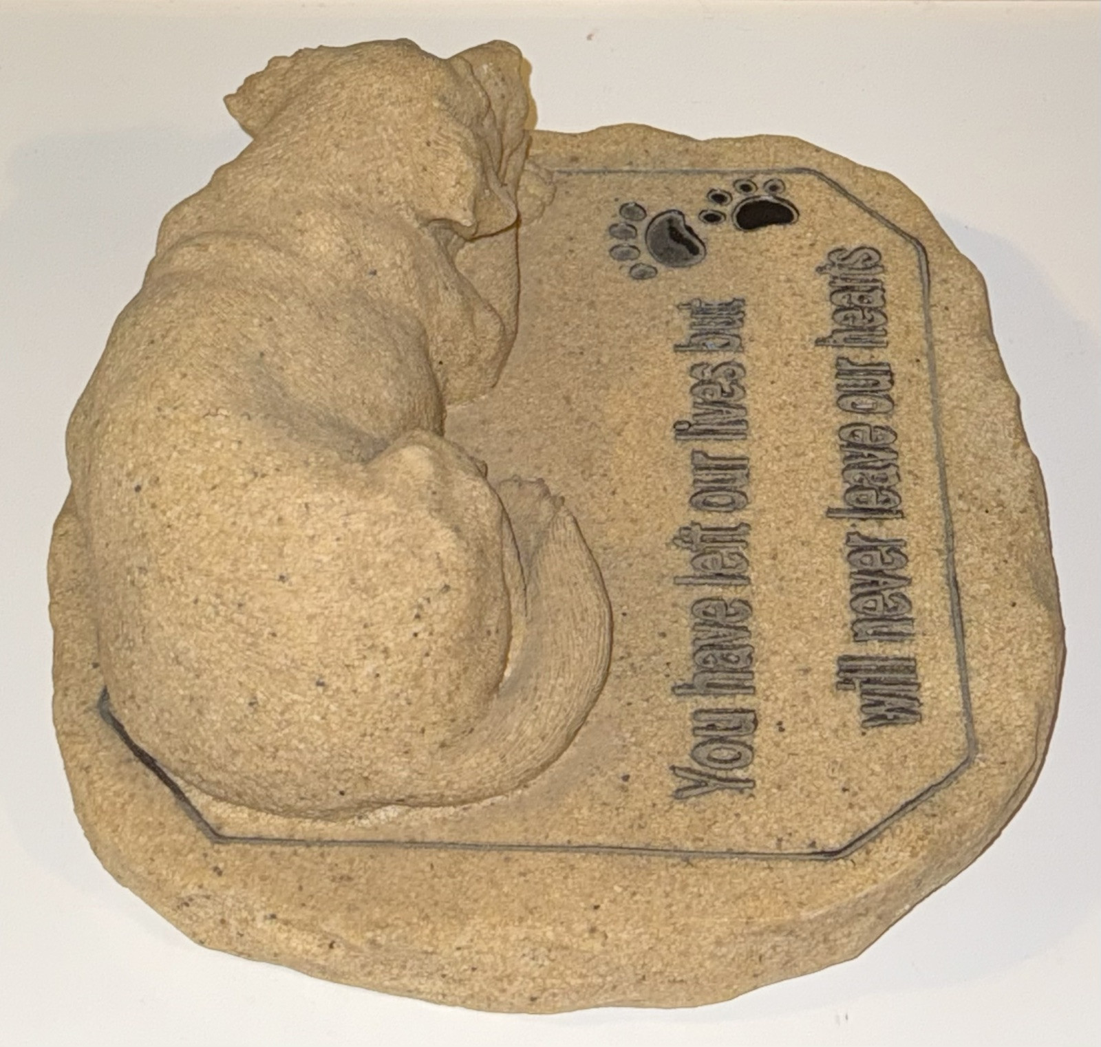 Dog Pet Memorial Sleeping Dog “You have left our lives never leave our hearts”