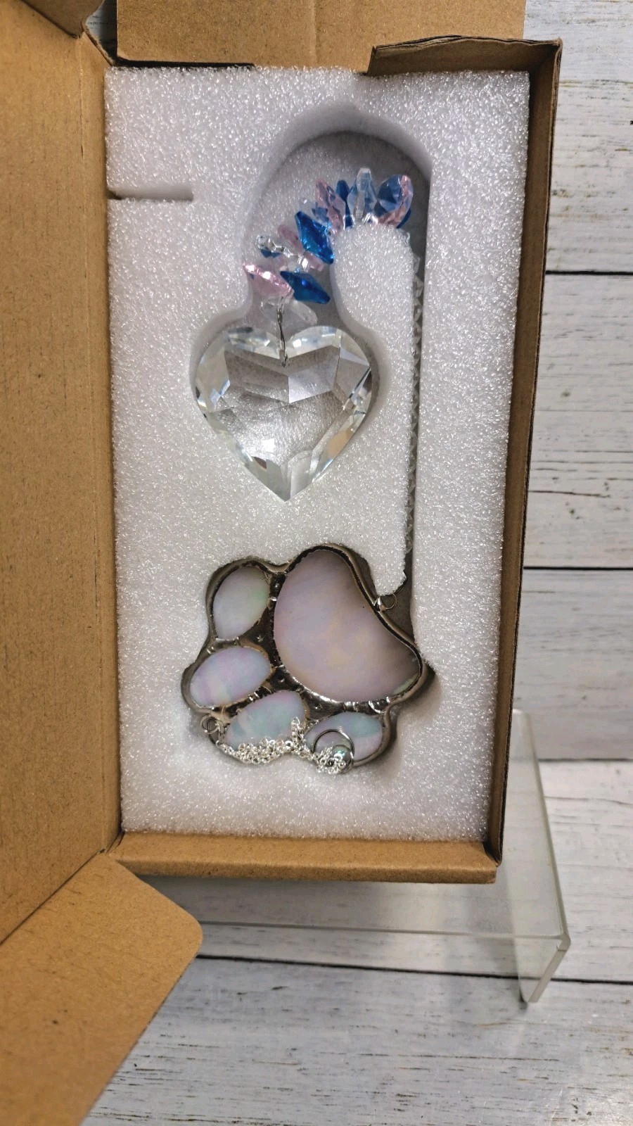 Stained Glass Paw Print Pet Memorial Gifts for Loss of Dog Cat, Pet in Heaven…