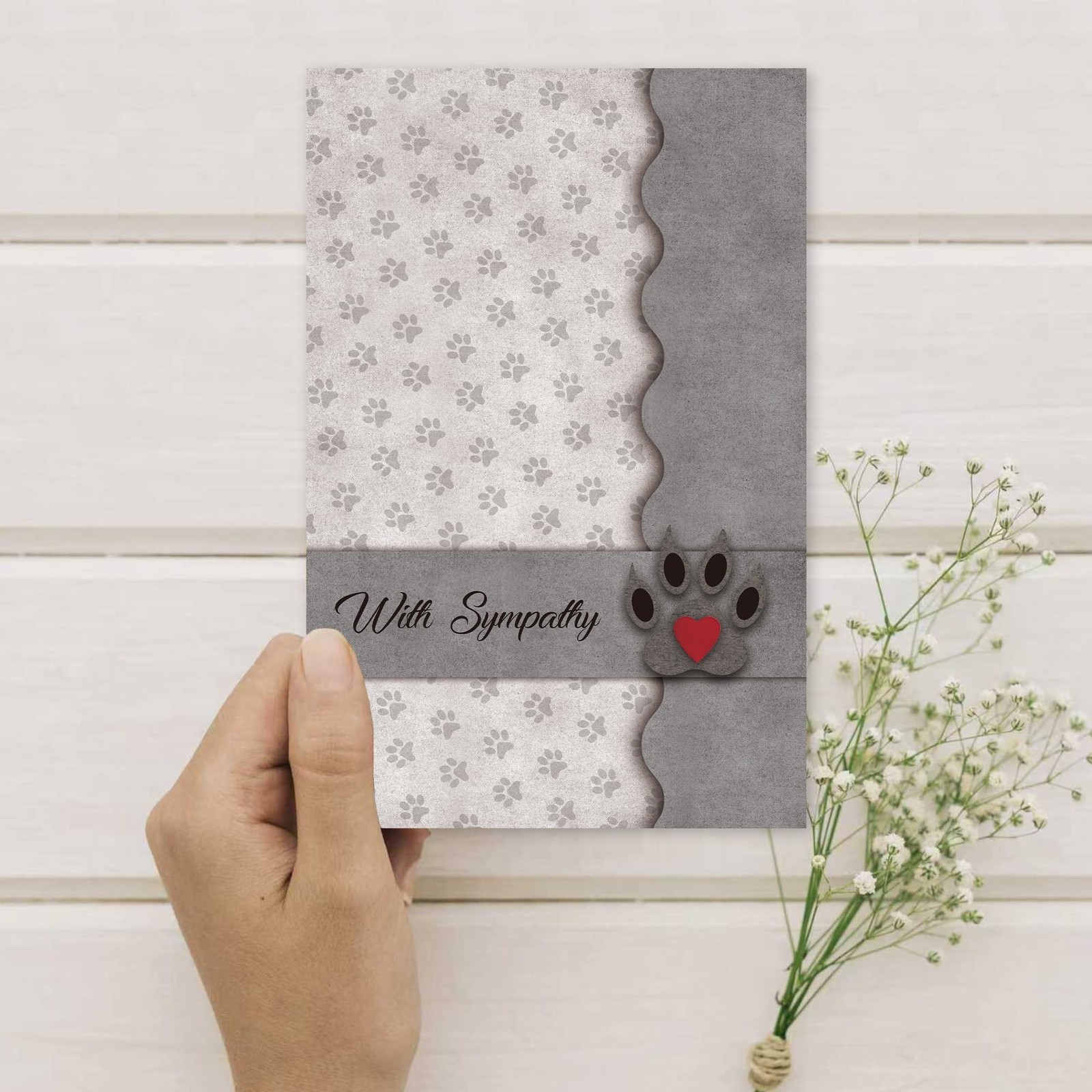 Pet Sympathy Card for Dog Cat,Loss of Dog Cat Sympathy Gift,Pets Memorial Gif…