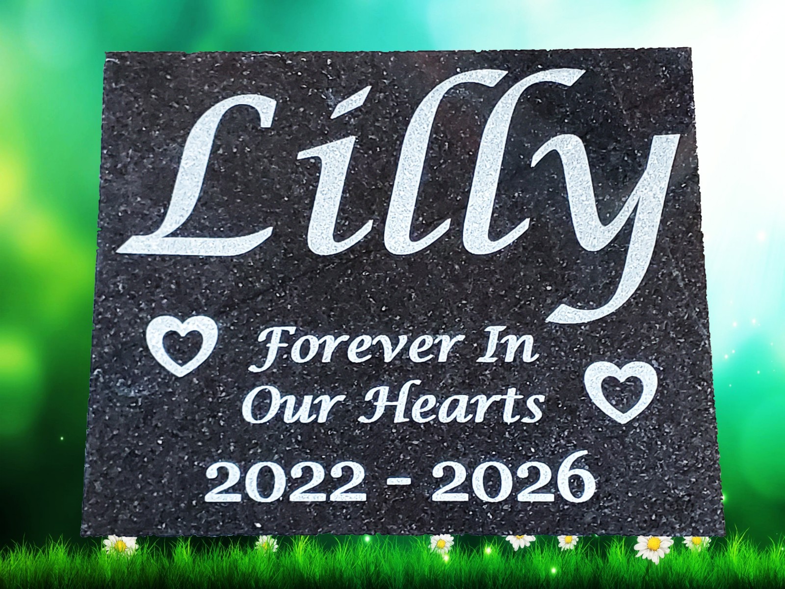 Pet Memorial Burial Stone – Grave Marker Headstone – Granite Garden Plaque A5
