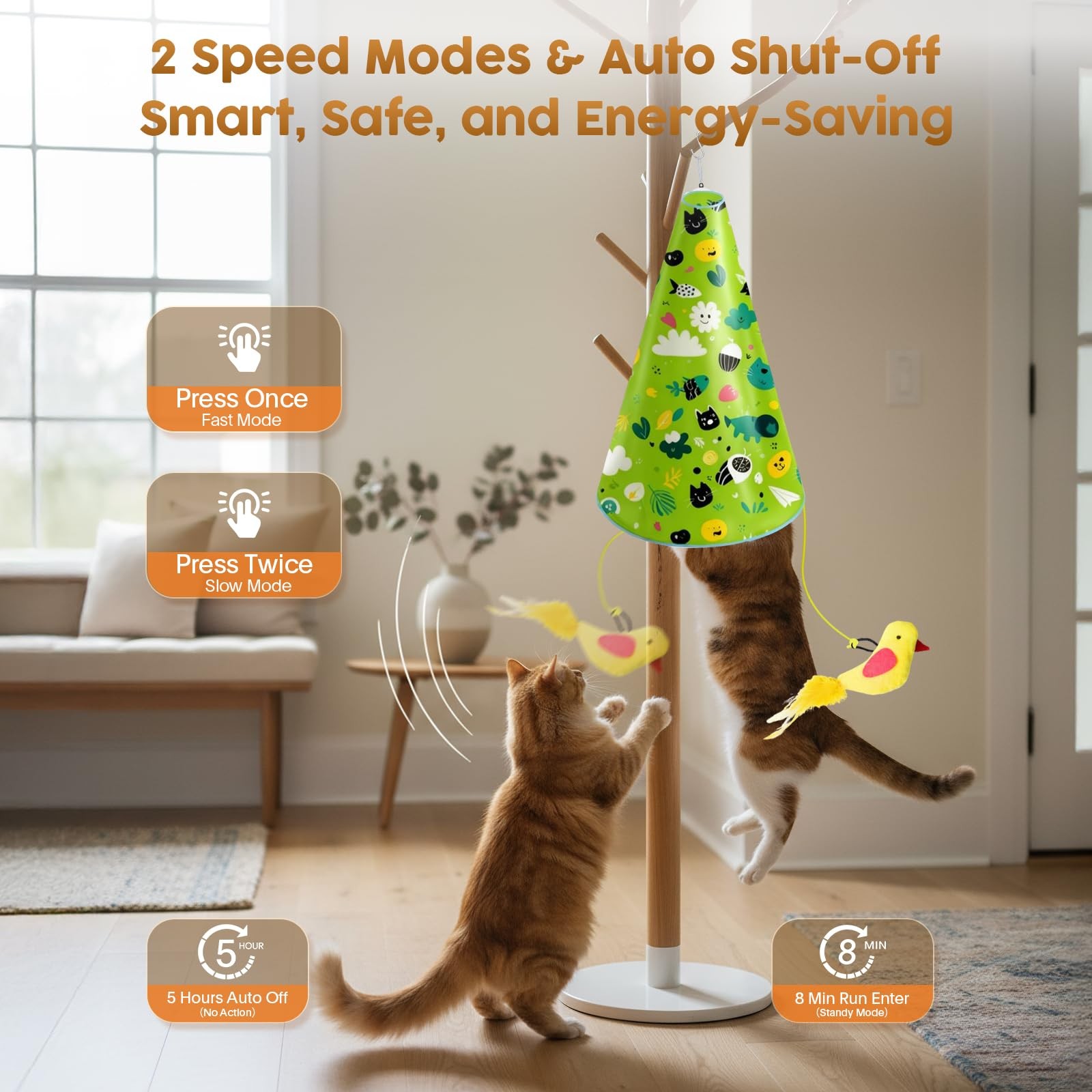 Interactive Cat Toy for Indoor Cats: 2 in1 Automatic Hide and Seek Moving Concea