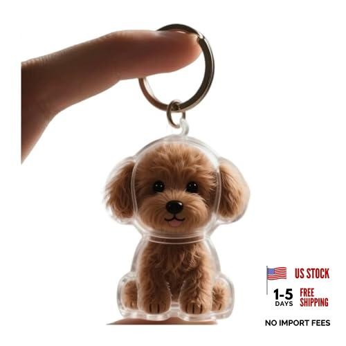 Dog Hair Collector Keychain Charm – Transparent Bottle F – Memorial Box