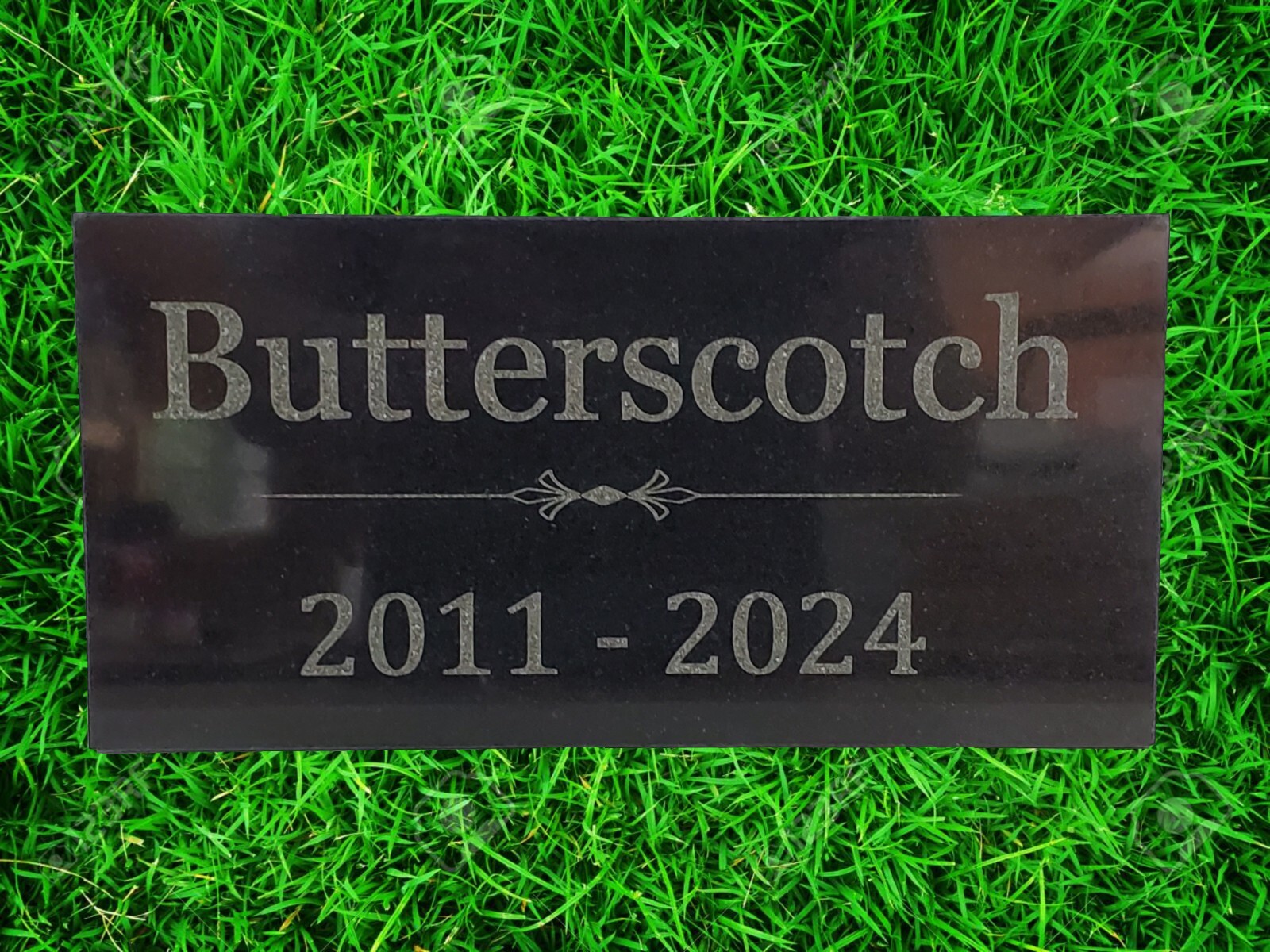 6×12 Black Granite Pet Memorial Grave Stone Marker cat dog chicken rabbit t3