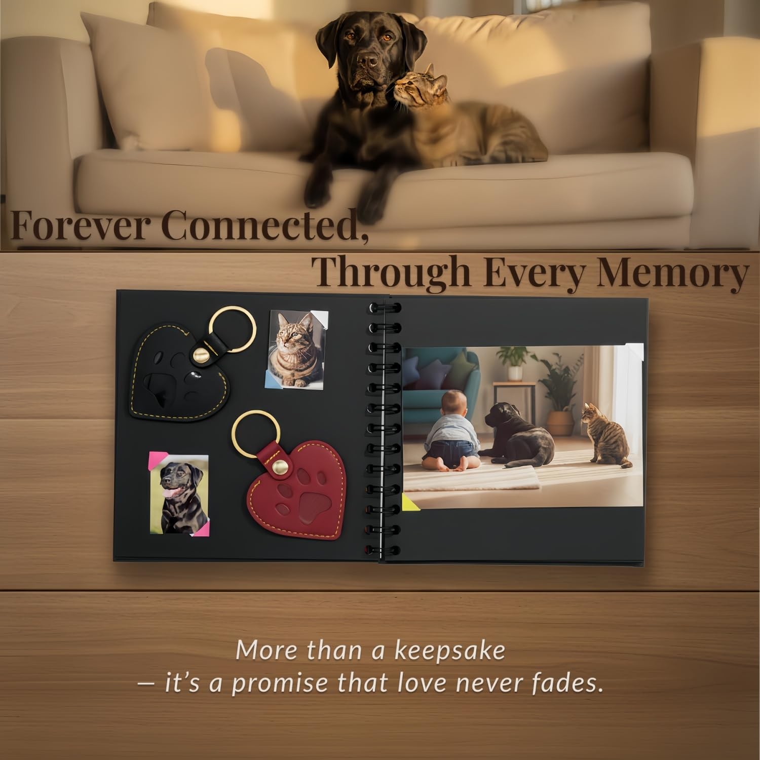 Pet Fur Keepsake Keychain – Dog Hair & Cat Fur Memory Charm, Pet Memorial Gift f
