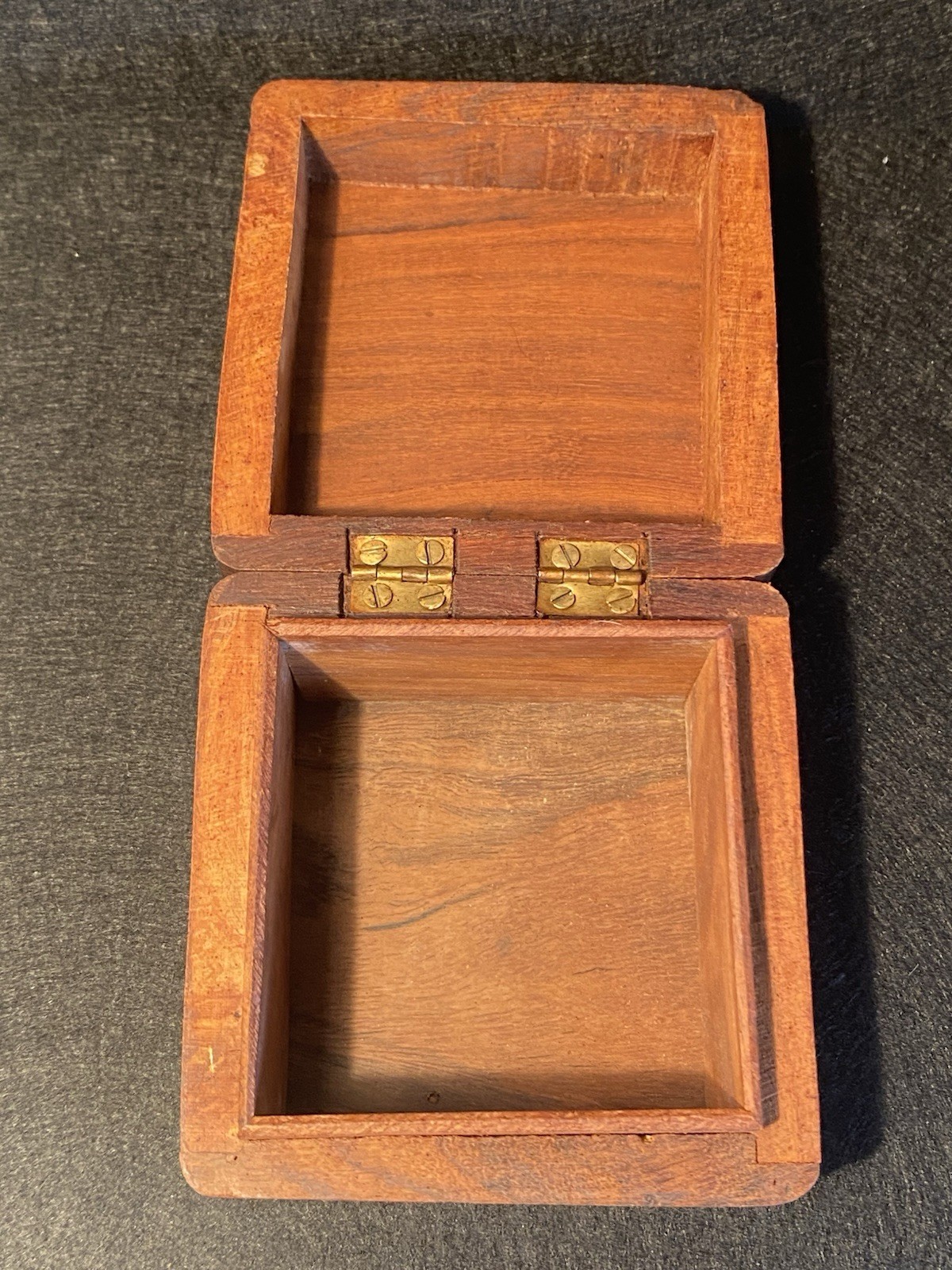 Cremation Urn For Ashes Small Wooden Pet Memorial Keepsake Box Trinket Brass
