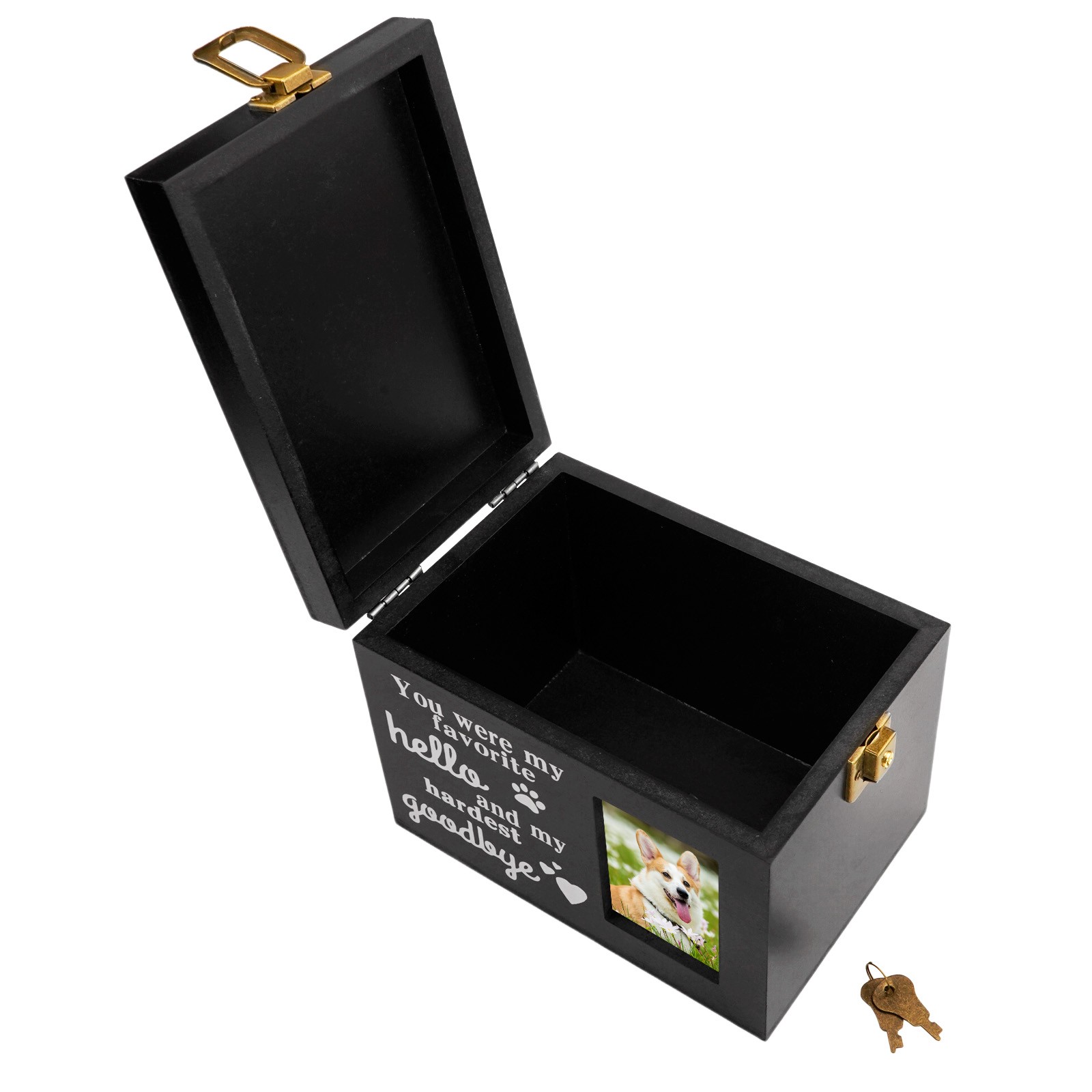 Wooden Funeral Cremation Urns with Photo Frame Pet Memorial Remembrance Gift