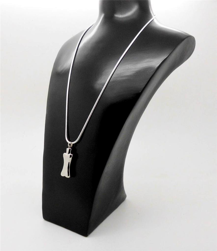 316L Silver Pet Dog Bone Design Memorial Keepsake Cremation Cinerary Urn Pendant