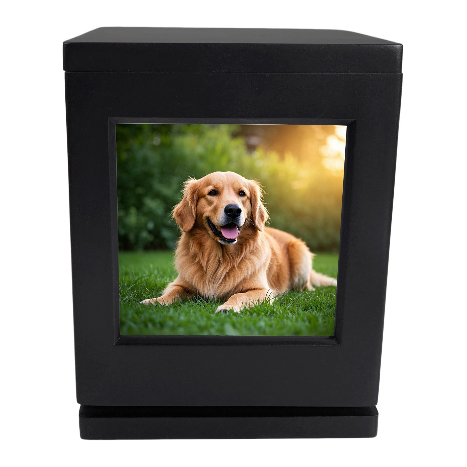 5.7*5.7in 360° Solid Wood Picture Frame Urn With Claw Print Kit For Dogs&Cats
