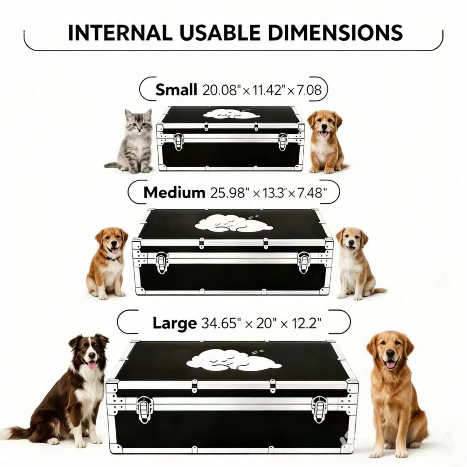 YZOOF Pet Memorial Casket Elegant Dog Cat Burial Box Premium Waterproof Durab…
