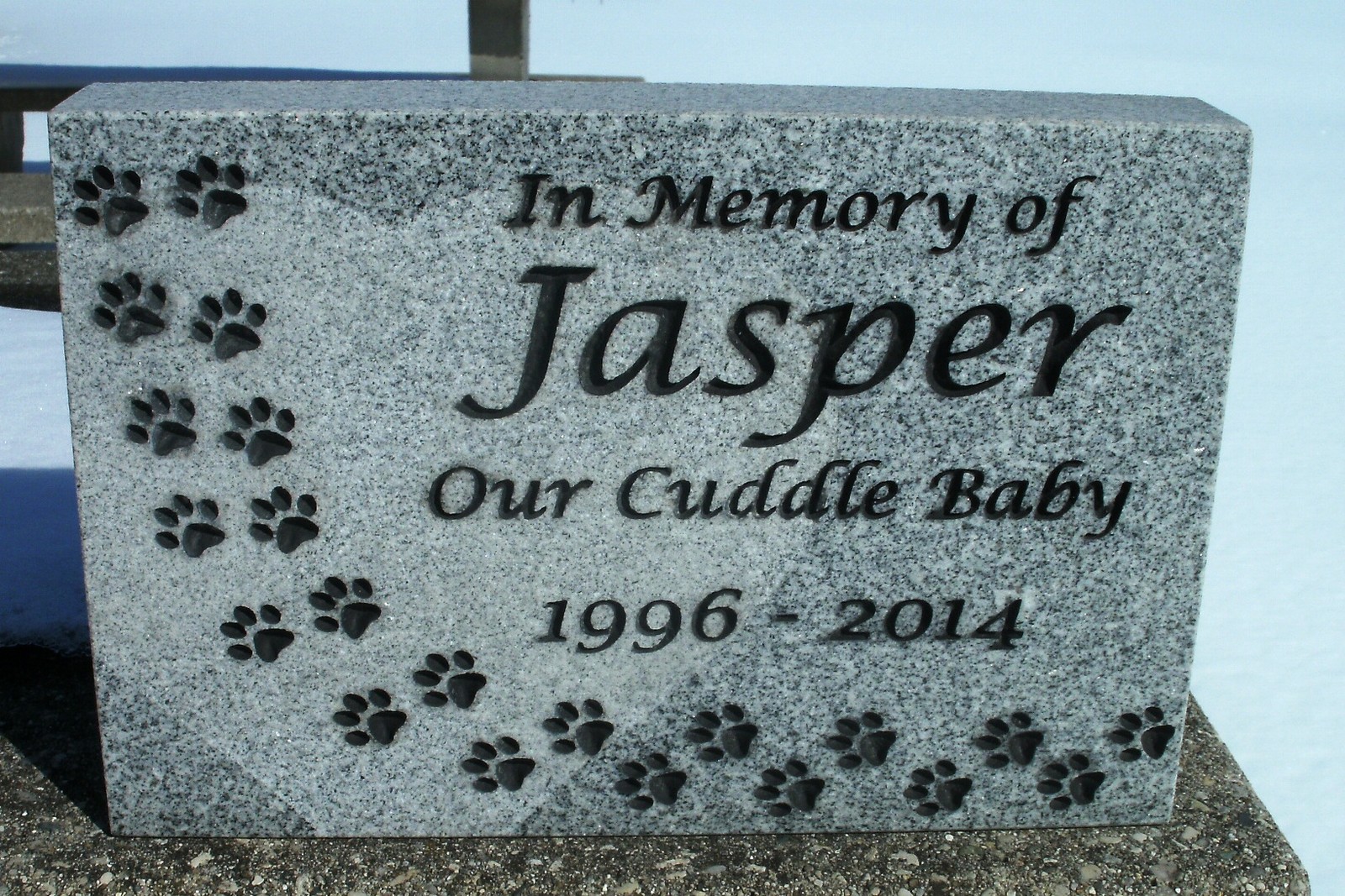 Personalized pet memorial headstone grave marker 12 x 8″ custom engraved granite