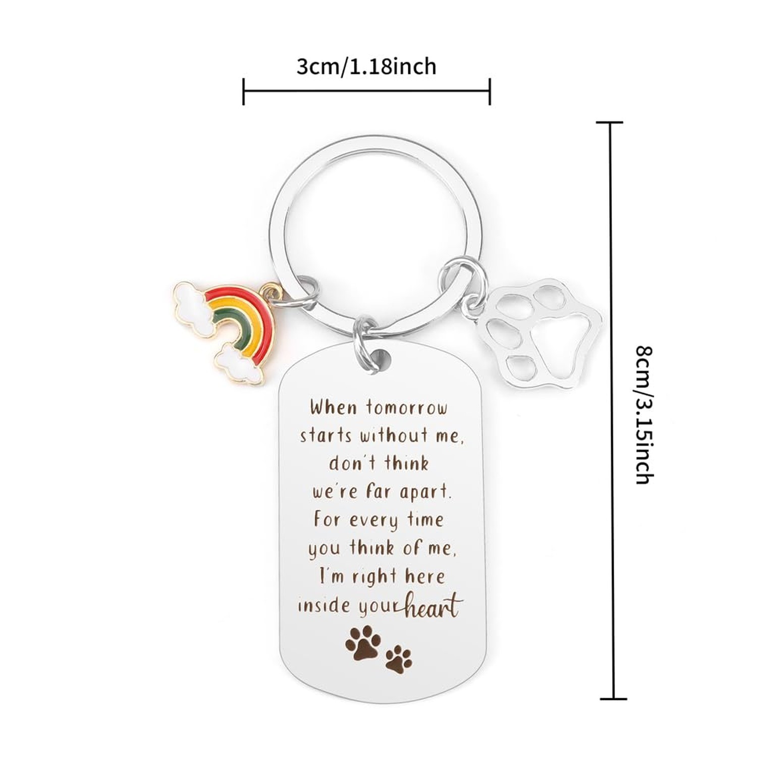 Gifts for Loss-of Dog – Rainbow Bridge Dog Memorial Keychain Sympathy Bereave…