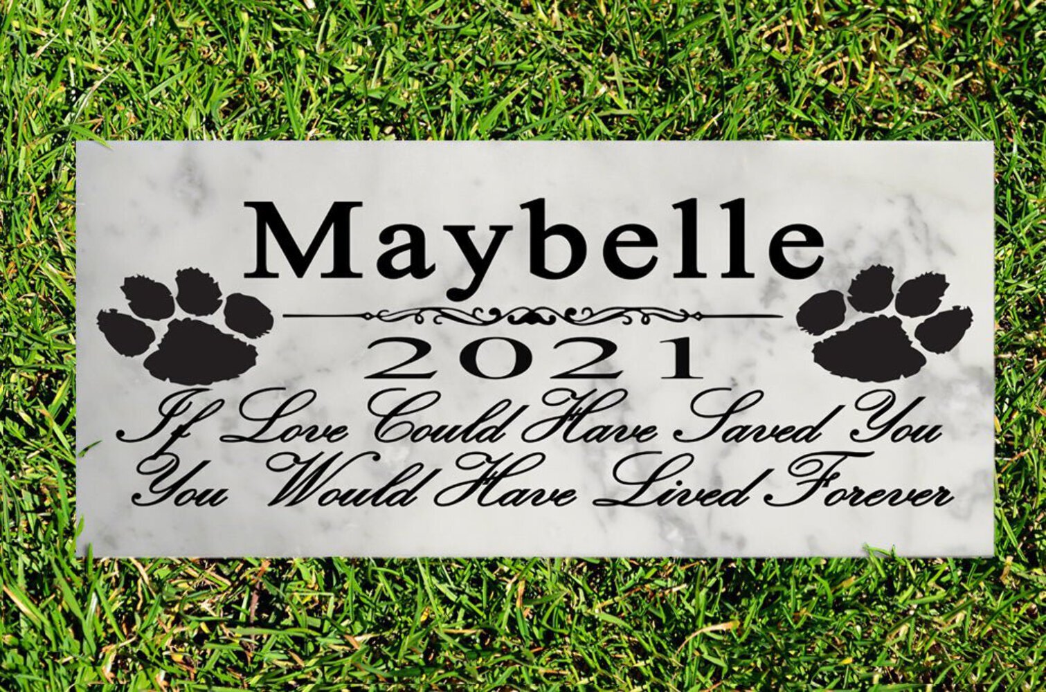 Dog Memorial Gift Stone Personalized Pet Grave Marker If Love Could Have Saved Y