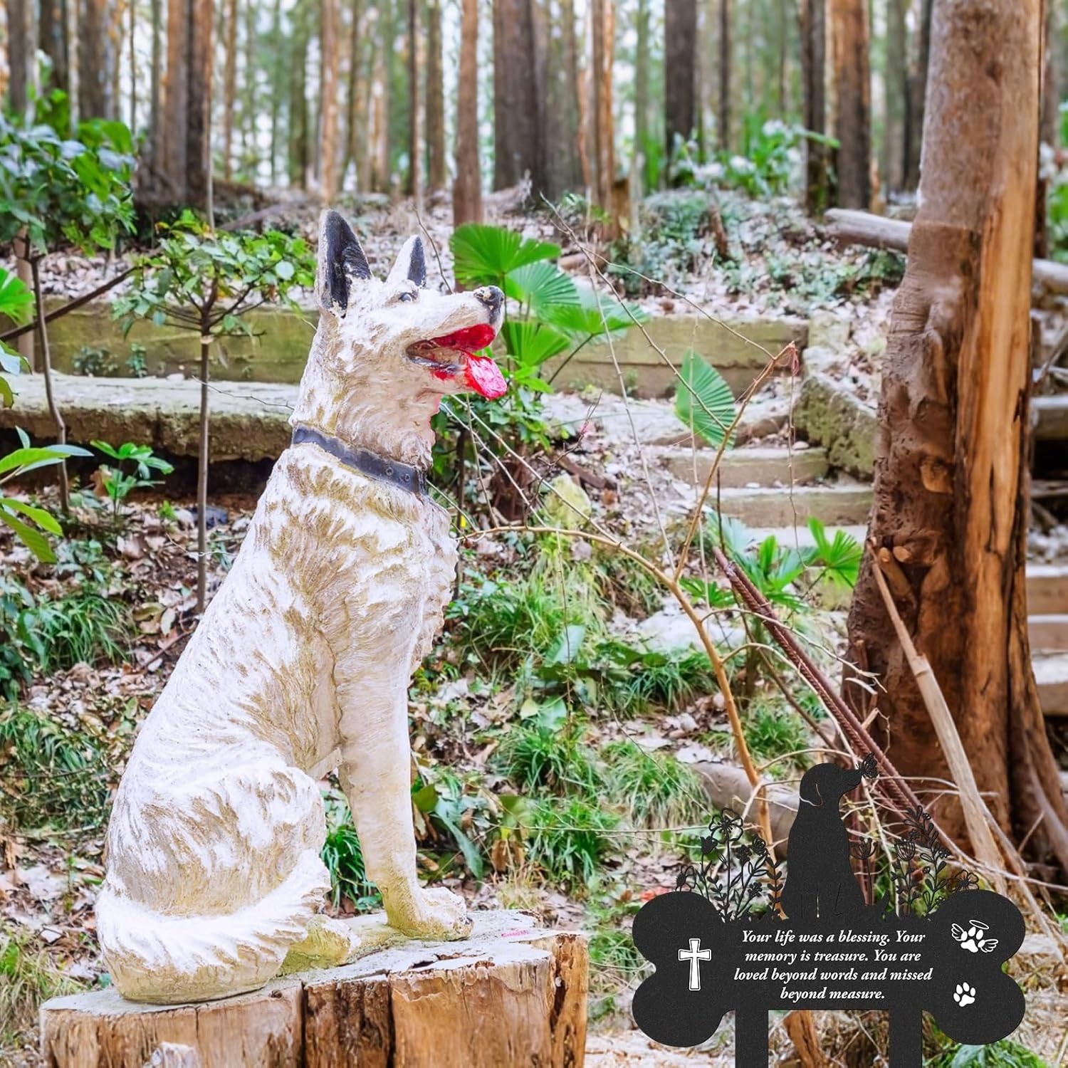 Grave Markers for Cemetery for Dog, Metal Grave Markers Yard Memorial Pet Dog