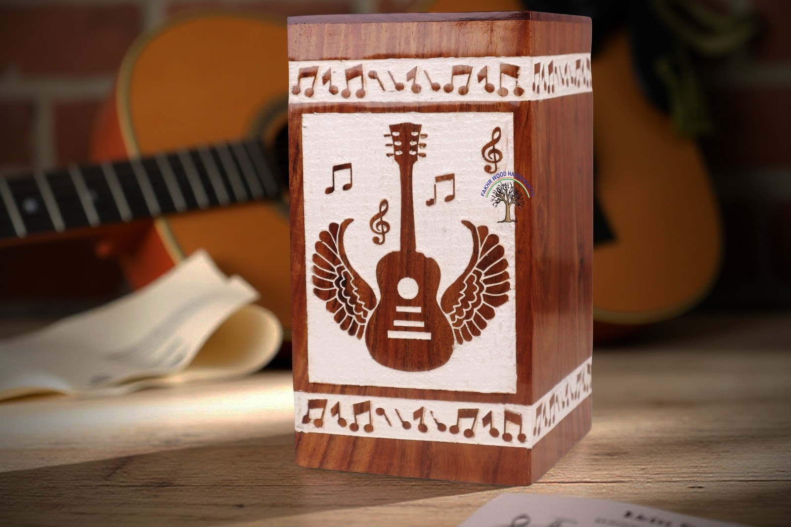 Rosewood Cremation Urn with Hand-Engraved Tree of Life – Wooden Funeral Urn