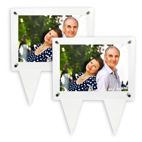 5×7 Waterproof Picture Frame for Grave Always in My Heart 2pcs Vertical