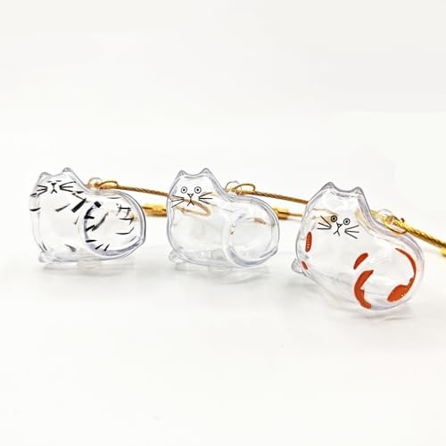 6Pcs Cat Hair Storage Pendant Keychain Pet Hair Keepsake Collector Plastic