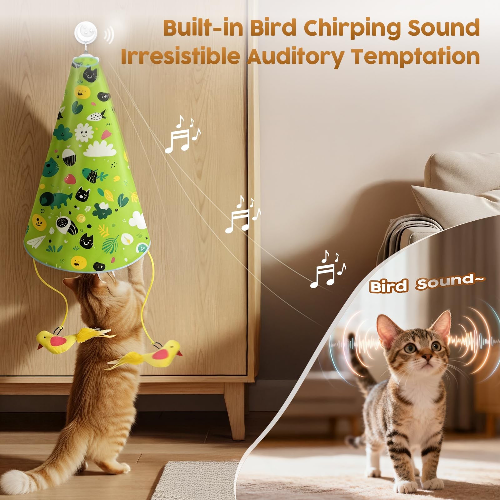 Interactive Cat Toy for Indoor Cats: 2 in1 Automatic Hide and Seek Moving Concea