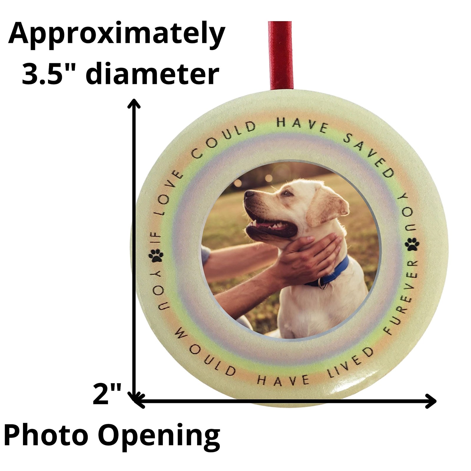 Pet Memorial Photo Ornament with Picture Frame – “If Love Could Have