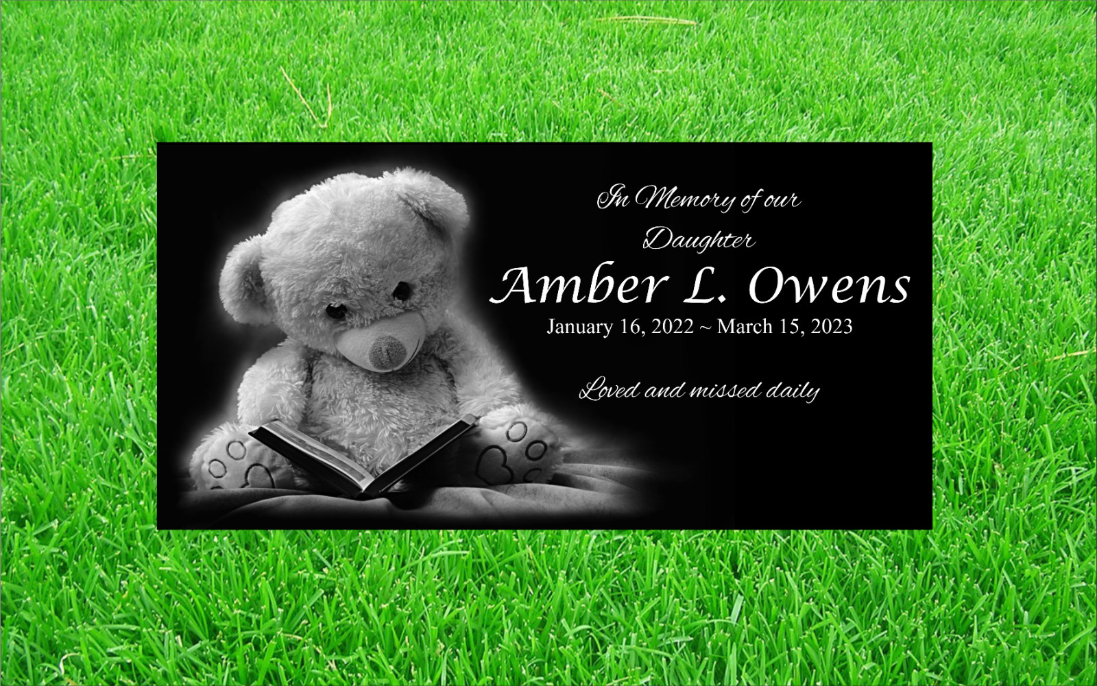 Personalized Pet Stone Memorial Grave Marker Granite Plaque Human headstone