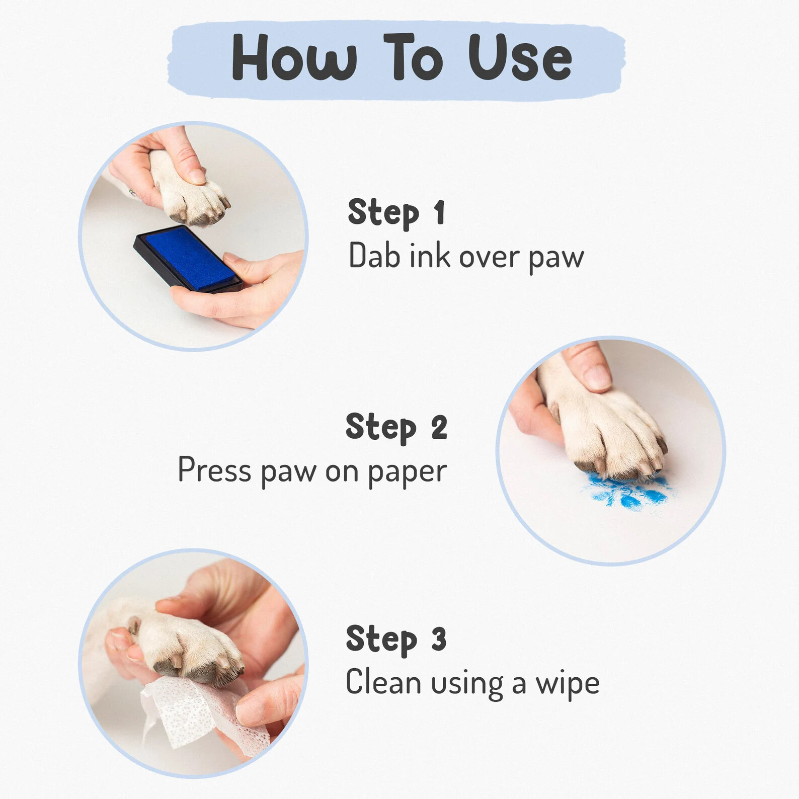 Pet Paw Print Kit – Paw Print Pad – Non Toxic Ink Pad for Pets – Cats and Dogs