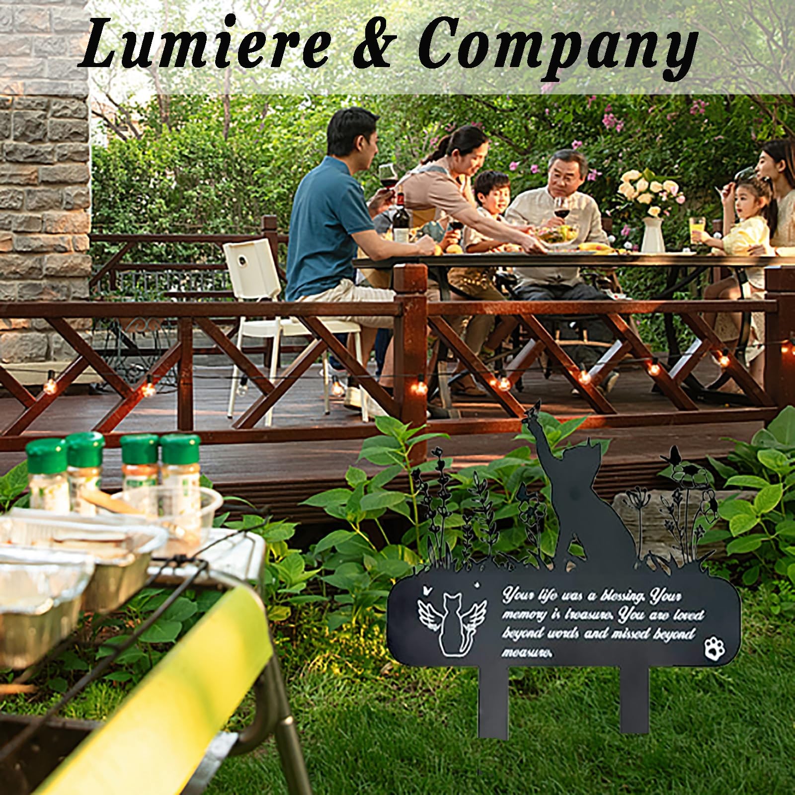 Pet Grave Markers Metal Cat Memorial Plaque，Pets Waterproof Grave Stakes Plaq…