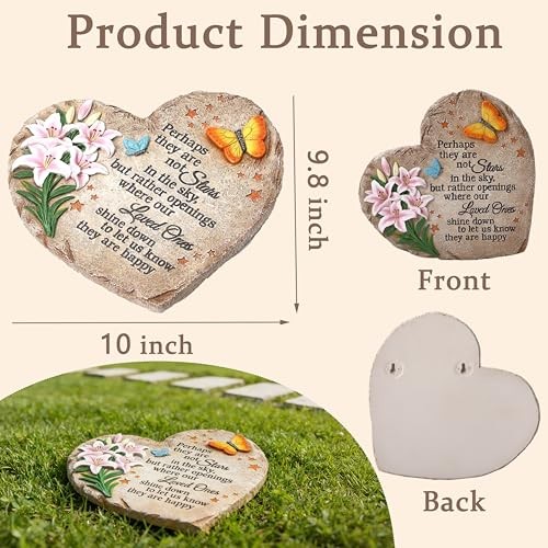 Memorial Garden Stone with Heartfelt Quote, 10 inch Garden Stepping Stones,