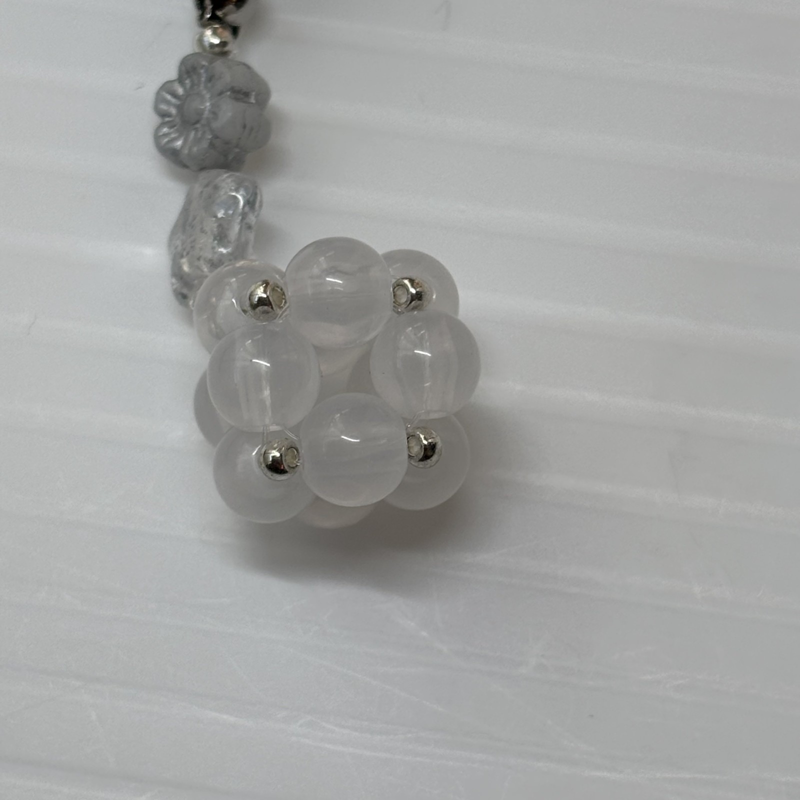 Cremation Ashes Keychain – Cremation Keepsake(white ornament)