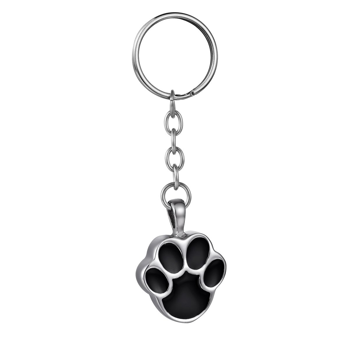 COCO Park Pet Paw/Dog Paw Stainless Steel Urn Pendant Keyring One Size, 1