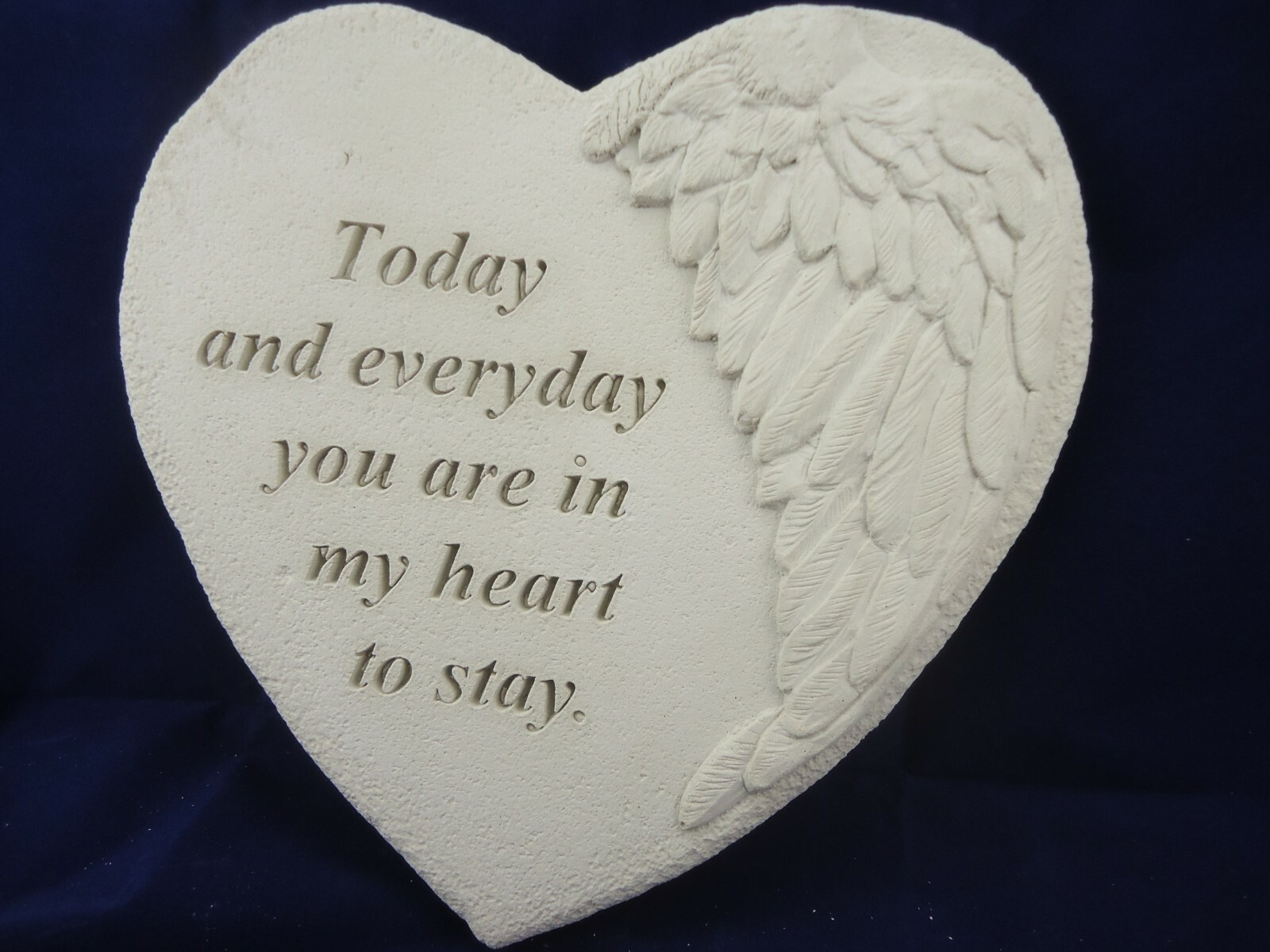 Concrete Stone Memorial Heart Remembrance of Loved Person or Pet Hand Poured