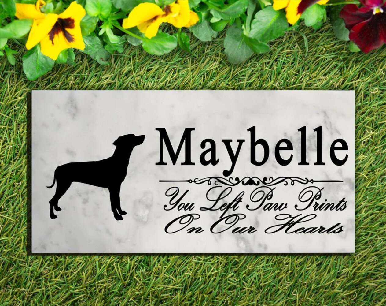 German Pinscher Memorial Stone Personalized Dog Garden Plaque Grave Marker Outdo