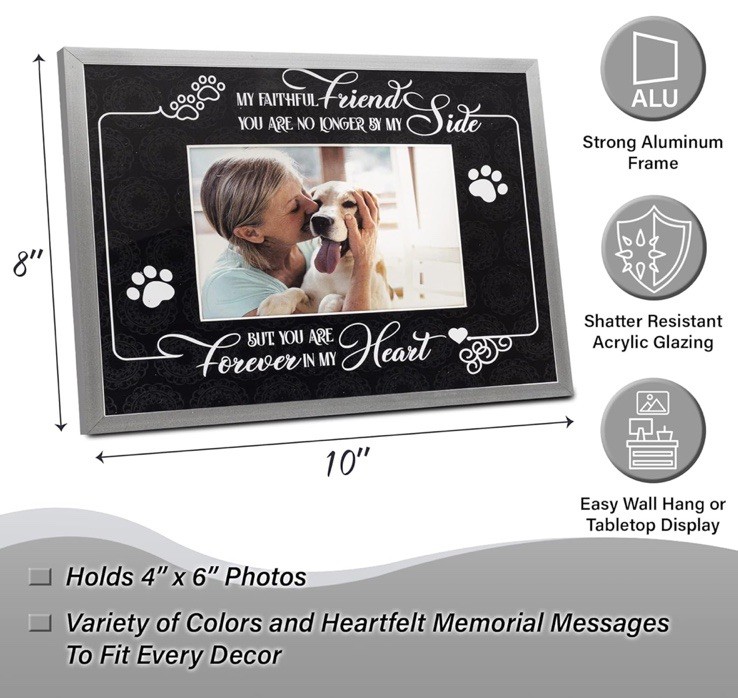 Dog Memorial Gift for Loss of Dog, 8×10 Frame, Holds 4×6 Photo